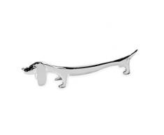 EDZARD 6er Set Messerbank Hund, Länge 9 cm, edel versilbert, anlaufgeschützt