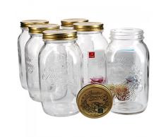 Bormioli 6er Set Einmachglas Original Quattro Stagioni 1,5L incl Rezeptheft