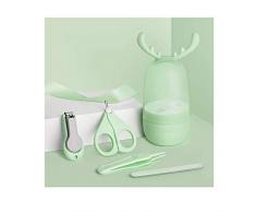YLL Baby-Nagelschere Set Neugeborenen Kleinkind Spezielle Anti-Fleisch Schere Kindernagelknipser Babypflege Werkzeug Pedicure Kit (Farbe : Grün)