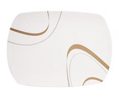 Hekers 100% Melamin-Geschirr Servierplatte Cappuccino elfenbeinweiss/braun, eckig Camping-Geschirr Tafel-Service Picknik-Geschirr Trekking Outdoor