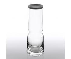 Bohemia Cristal 093 012 086 Play of Colors ca. 1000 ml aus Kristallglas mit Silikondeckel grau Karaffe, Glas, 26 x 9.5 x 26 cm