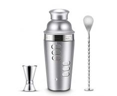 Blusmart Cocktailshaker Set Cocktail Shaker Edelstahl Cocktail Shaker 700ml Barkeeper Set mit Rotation Cocktailrezepte Rezept Guide, Martinishaker Tool Zubehör Mixer mit Sieb, Barlöffel & Messbecher