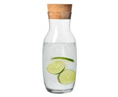 Krosno Wasserkaraffe mit Kork Deckel aus Glas | 1000 ML | Pure Kollektion | Perfekt für zu Hause, Restaurants und Partys | für Wasser und Säfte | Spülmaschinenfest und Mikrowellengeeignet