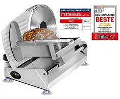 Bomann MA 451 CB, Vollmetall-Allesschneider, Großes rostfreies Edelstahlmesser (Ø 190 mm), 150 Watt, Universalwellenschliff, Alu-Druckguss Motorgehäuse, Stufenlos einstellbare Schnittstärke (0-15mm)