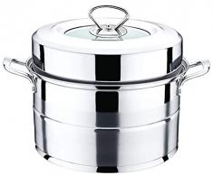 Bo Time Dampfgarer/Couscous-Kochtopf, Edelstahl, 2 Ebenen, Durchmesser 26 cm
