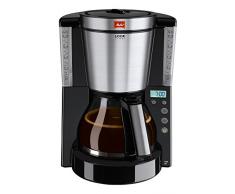Melitta Look Timer 1011-08, Filterkaffeemaschine mit Glaskanne und Timer-Funktion, AromaSelector, Schwarz