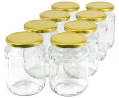 720 ml Einweckgläser mit Deckel gold Einmachgläser Vorratsgläser Einmachglas Weck (Menge: 48 Stück)