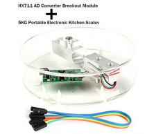 Innovateking-EU Digitaler Wägezelle Load Cell Gewichts Sensor HX711 AD Wandler Breakout Modul Tragbare elektronische Küchen Waage 5KG für Arduino Skala