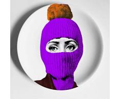 QHKYT Teller Dekoration 6 Zoll Malerei Porzellan dekorative Wand Keramikscheiben Creative Art Disc Platte Sitzscheibe Hanging Stil