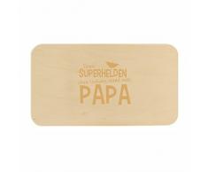 4you Design Frühstücksbrett Einen Superhelden ohne Umhang nennt Man Papa Personalisierbar - Geschenkidee - Vatertag Papa - Geburtstagsgeschenk für Vater - süß (ohne Personalisierung)