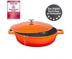 STONELINE® Bräter 28 cm, mit Aluguss-Deckel, ofenrot