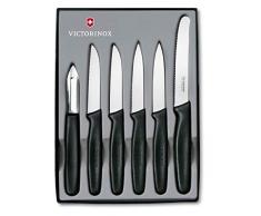 Victorinox 6-teiliges Küchenmesser-Set für Gemüse (Sparschäler, Gemüsemesser, Spülmaschinengeeignet) schwarz