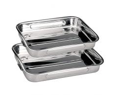 Space Home - Auflaufform - Gratinform für Lasagne mit Griffen - Backblech - Ofenform - Bratform für Lasagne, Hähnchen und Gemüse - Set von 2