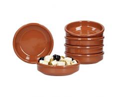 MamboCat Cazuela Set Tonschalen Ø 12 cm Größe S I 6 Tapas Schalen Creme Brulee Schälchen I Mediterrane Schalen Ton-Geschirr Mittelalter in hochwertiger Handarbeit I Vintage Schälchen Glasiert