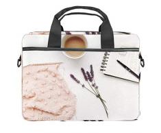 Glend weiße Keramiktasse mit Kaffee-Laptop-Tasche, Umhängetasche, Tablet, Business, Handtasche, Laptophülle für Damen und Herren bis 38,1 cm - 39,1 cm