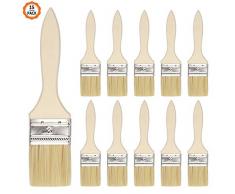 Ledoo Grillpinsel Holz 15Pcs Backpinsel Naturborsten Pinsel mit Holzgriff Hitzebeständiger Küchen Pinsel für BBQ Marinaden Grill Kochen