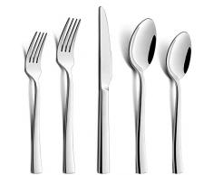 HaWare Besteck Set, 60-teiliges Besteckset für 12 Personen mit Messer Gabel Löffel, Edelstahl Essbesteck für Familie/Party/Hotel/Restaurant, Hochglanzpoliert & Spülmaschinenfest