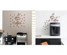 Grandora Wandtattoo Coffee Kaffee Tasse Kaffeebohnen I schwarz Kreativset I Esszimmer Kaffeeecke Küche Aufkleber Wandaufkleber Wandsticker Sticker 1045W