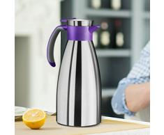 Emsa 514500 Isolierkanne, Edelstahl, 1.5 Liter, Quick Tip Verschluss, 100% dicht, Brombeer, Soft Grip