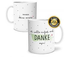OWLBOOK Danke Sagen große Kaffee-Tasse mit Namen personalisiert im Geschenkkarton geliefert schöne Geschenkidee Geschenke für Deine Liebsten