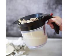 Knowled Fett-Trennkanne Für Bratensaft, 4 Tassen Fettkanne Aus Kunststoff Mit Sieb, Hitzebeständig, Für Das Abschöpfen Von Fett Aus Soßen Und Suppen (1 Liter) Helpful