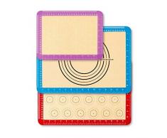 Newdora [3 Stück] Backmatte, Backmatte Silikon, Macarons, Rutschfester, Wiederverwendbarer, Hitzebeständig, Hundekekse, Backmatte Antihaftbeschichtet, BPA Frei,42×30cm (2Stück) und 30×22 cm (1Stück)