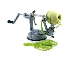 GOODS+GADGETS Edelstahl Apfelschäler 3-in-1 Funktion Sparschäler Apfelschneider Apfelentkerner Neue AUSFÜHRUNG