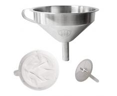 Daymi Edelstahl-Trichter, Multifunktions-Hausfiltertrichter, mit Filter, geeignet für die meisten Flaschen, Tassen, leicht zu reinigen