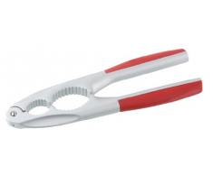 Fackelmann Nussknacker BORD, praktischer Küchenhelfer mit Funktionsteil aus Alu, Nussöffner mit ergonomischem Anti-Rutsch-Griff aus Kunststoff (Farbe: Rot/Silber), Menge: 1 Stück