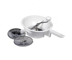 Metaltex Passiermühle mit 3 Scheiben 35,9 x 23,3 cm weiß Gehäuse aus Kunststoff, Scheiben aus rostfreiem Edelstahl spülmaschinengeeignet