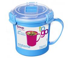 Sistema Klip SI Einzeln Microwelle Soup to Go Tazza, 656ml, Gemischte Farben