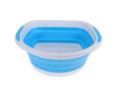 Tubayia Faltbare Obstkorb Gemüsekorb Schüssel Sieb Abtropfsieb für Küche Camping Picknick (Blau)