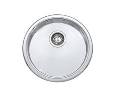 JASS Ferry 45 mm tiefer Abtropfgestell aus gebürstetem Edelstahl, runde Küchenspüle mit Abfall