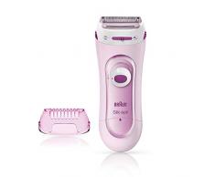 Braun Silk-épil Lady Shaver 5-100 2-In-1 kabelloser Elektrischer Damenrasierer und Trimmer, pink
