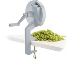 Westmark Bohnen-Schneider mit 2 Schneidöffnungen und Schraubzwinge zur Tischmontage, Rostfreie Edelstahl-Messer/Aluminium-Gehäuse, Silber, 11822260