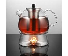 Ecooe 1500ml Teekanne mit Stövchen Teebereiter Glas und Teewärmer Teekanne Suit