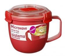 Sistema SI1142 Suppentasse Microwave 565 ml, Kunststoff, rot, 11 x 13.4 x 10.7 cm