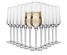KROSNO Sektgläser Champagner-Gläser Sektflöten | Set von 12 | 180 ML | Avant-Garde Kollektion | Proseccogläser | Perfekt für zu Hause Restaurants und Partys | Spülmaschinenfest und Mikrowellengeeignet