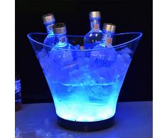 6L LED Eiskübel Glühende, Bunte Gradienten Lampe, Flaschenkühler - Sektkühler/Weinkühler/Getränkekühler, für Restaurant Pub Party Supplies Tools