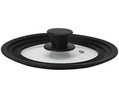 culinario by Steuber Universal Glasdeckel für Töpfe und Pfannen mit Ø 16/18/20 cm, Universaldeckel mit Auslassventil und Silikonrand