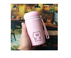 Yanxinenjoy Schwein Becher, super süße Tasse, Studentin kleine tragbare Kinderschale, 330ML@A2_280ML
