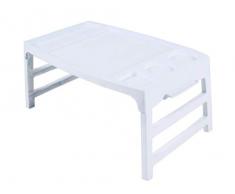 Klappbares Betttablett aus Kunststoff, stabil, multifunktionell als Frühstückstablett mit Getränkehaltern, Maße ca. 49,5 x 22 x 27 cm