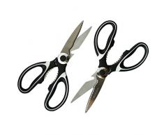 BELLE VOUS Küchenschere Set (2 Stück) - Mehrzweck Küchenschere für Fleisch, Hähnchen, Fisch, Gemüse - Geflügelscheren und Fleischscheren - Haushalts Schere für Kochen