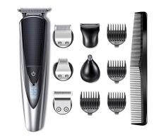 Hatteker Bartschneider Haarschneider Herren Haarschneidemaschine Haartrimmer Bartschneider Bart Trimmer Nasentrimmer Körper Goomer Wasserdichter 5 en 1