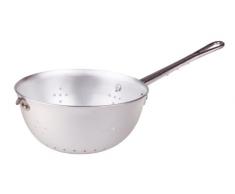 Pentole Agnelli Nudelsieb mit Griff und Haken, Aluminium, silber 24 cm silber/schwarz