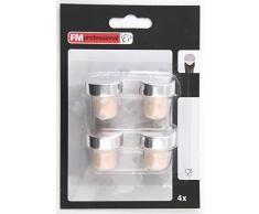 FMprofessional Weinflaschenverschluss, Sektverschluss aus Kunststoff, Flaschenverschluss in zeitlosem Design (Farbe: Beige/Silber), Menge: 4 Stück