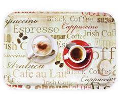 Lashuma Melamin Serviertablett XL, Kaffeetablett aus Italien, Frühstückstablett Eckig, Druck: Espresso, 45x31 cm