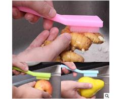 Edelstahl versenkbare hängende Obstwerkzeuge Reinigungsbürste Küche Mit Griff Gemüsereinigungsbürste Gemüsebürste Grün