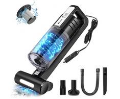 Foxnovo 【Aktualisiert】 Auto Staubsauger mit LED Licht, 6000PA Starke Saugleistung Geräuscharmer, Nasser/Trockener Portable Handheld Handstaubsauger für KFZ, waschbarem HEPA Edelstahl Filter