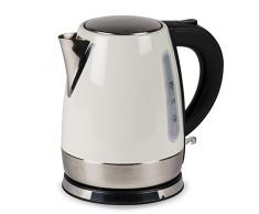 #0618 Kompakter, kabelloser Camping Wasserkocher 1 Liter in Creme nur 1000W • Edelstahl Tee Kessel Wasserkessel Küche Outdoor 1L Creme